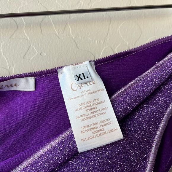 NEW Oseree Lumiere Sporty 90’s Metallic Purple Bikini Swimsuit Bottoms Size XL - Picture 4 of 6